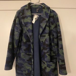 Susan Graver Navy Camo Fleece Coat (Reversible)